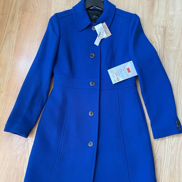 J. Crew NWT Lady Day Coat Cobalt Blue Size 8 - Picture 2 of 6